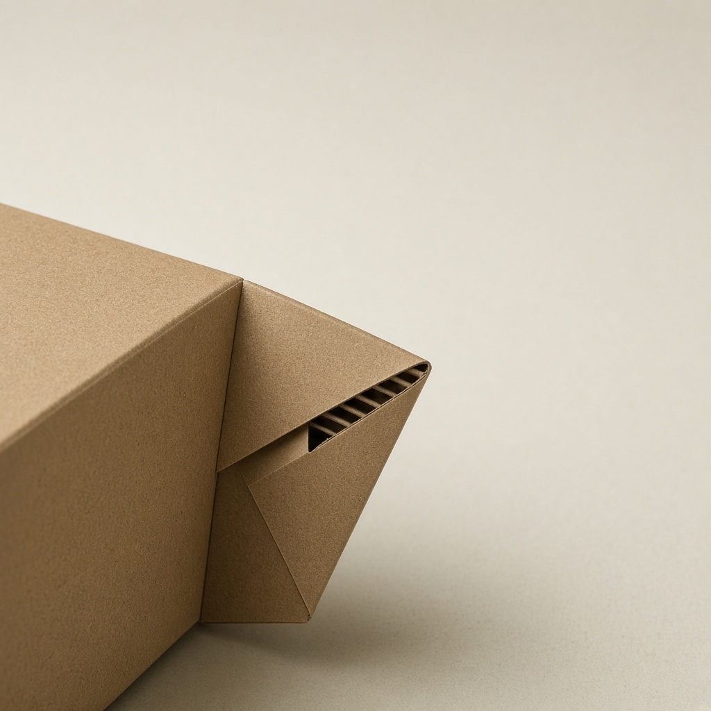 Détail d’une boîte en carton ondulé